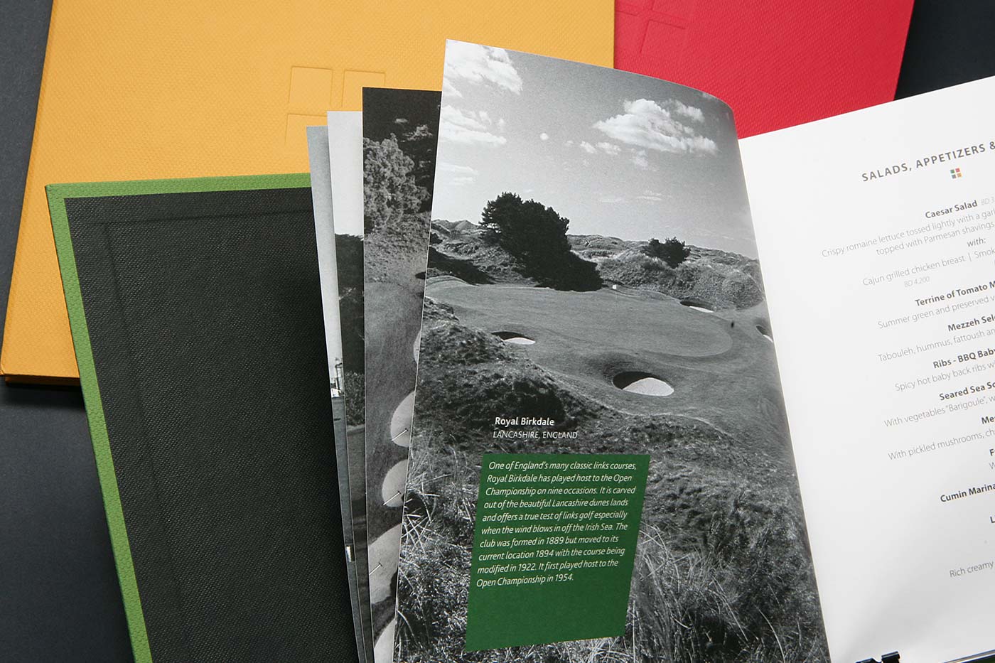 RGC Links restaurant menu